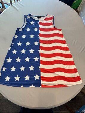 Dress Works American Flag Swing Dress XXL Patriotic USA